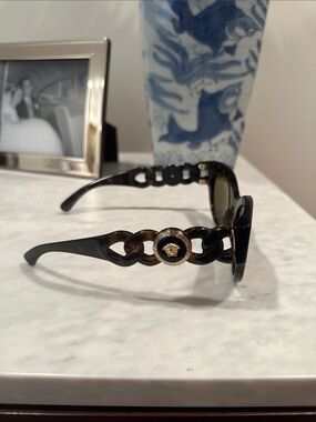 Versace Woman Sunglasses Havana Frame, Dark Brown Lenses 0VE4408 108/73 52mm
